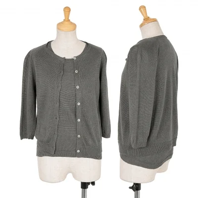 マーガレットハウエルMARGARET HOWELL リネンニットアンサンブル 濃グレー