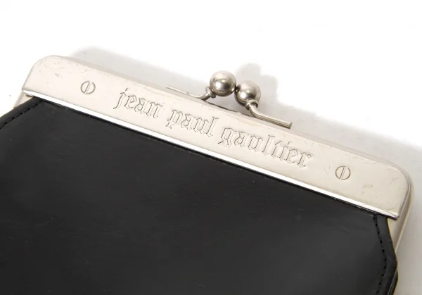 ジャンポールゴルチエJean Paul GAULTIER レザーメタルプレートがま口