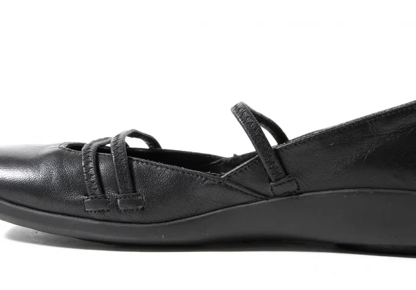 ISSEY MIYAKE repetto Leather Ballerina Shoes Black 37 (K-61406)