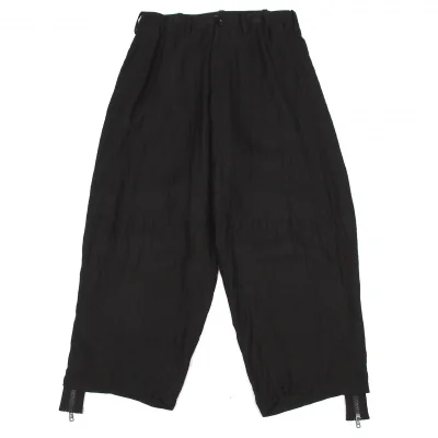 【SALE】ヨウジヤマモト ファムYohji Yamamoto FEMME リネンレーヨン裾ジップデザインパンツ