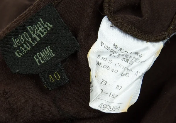 【SALE】ジャンポールゴルチエファムJean Paul GAULTIER FEMME スパンコールブレード装飾キャミソール こげ茶緑青40 K-61516_014