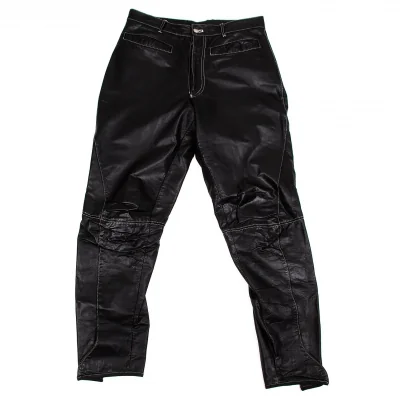 ジュニアゴルチエJUNIOR GAULTIER 裾ベルクロデザインレザーパンツ