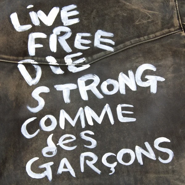 COMME des GARCONS Lewis Leathers Leather Jacket Black 36 (K-61576)