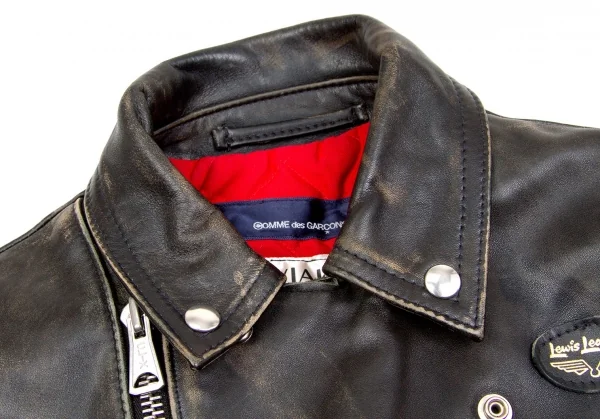 COMME des GARCONS Lewis Leathers Leather Jacket Black 36