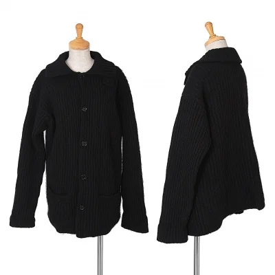 ビームスBEAMS ウールローゲージニットブルゾン 黒