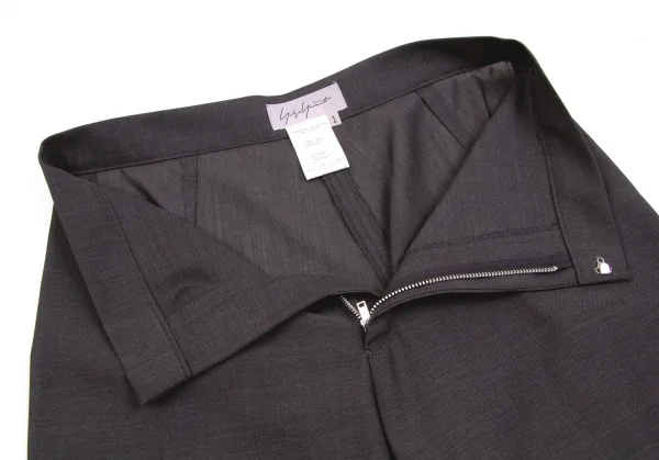 【SALE】ヨウジヤマモト ファムYohji Yamamoto FEMME ウールポリテーパードパンツ チャコール1 K-61726_003