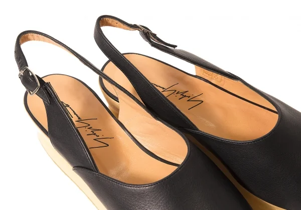 ヨウジヤマモト ファムYohji Yamamoto FEMME ウッドソールレザーサンダル 黒40（25位） K-61744_010