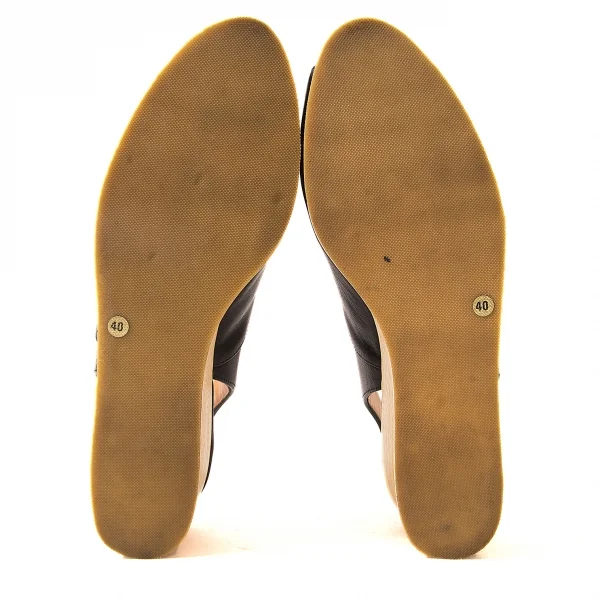 ヨウジヤマモト ファムYohji Yamamoto FEMME ウッドソールレザーサンダル 黒40（25位） K-61744_006