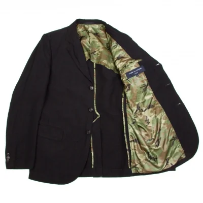 コムデギャルソン オムCOMME des GARCONS HOMME ナイロンリネン製品染め裏カモフラジャケット 紺カーキ茶他