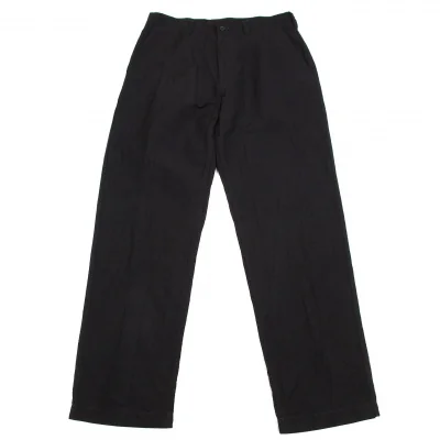 コムデギャルソン オムCOMME des GARCONS HOMME ナイロンリネン製品染めダブルステッチパンツ 紺