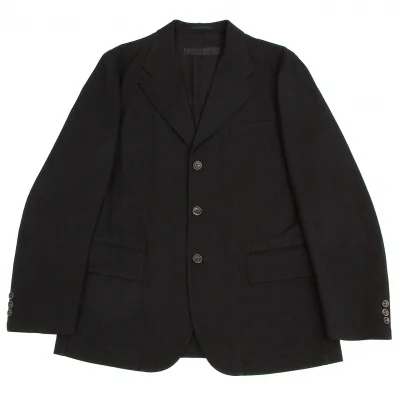 コムデギャルソン オムCOMME des GARCONS HOMME ウールギャバビッグラペルジャケット 黒