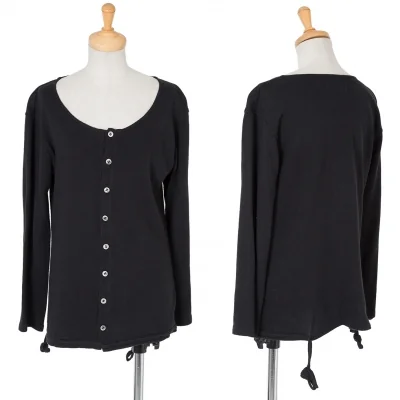 【SALE】ヨウジヤマモト ノアールYohji Yamamoto NOIR 裾コード長袖カーディガン 黒