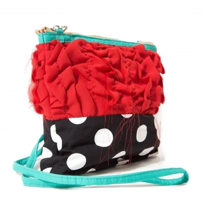 スナオクワハラsunao kuwahara フリル切替ドットプリントショルダーポシェット