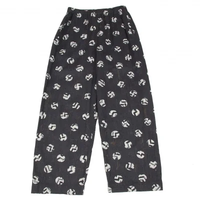 イッセイミヤケペルマネンテISSEY MIYAKEPERMANENTE 小紋柄イージーパンツ 紺オフ茶