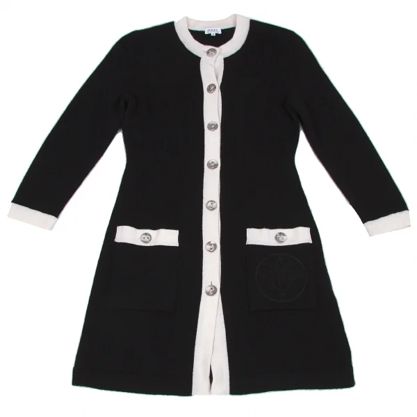 【SALE】フォクシーブティック FOXEY BOUTIQUE カシミヤトリミングロングカーディガン 黒40 K-62066_002