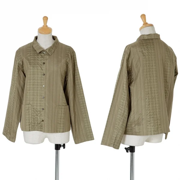 【SALE】ヨーガンレールJURGEN LEHL シルクコットンシャツジャケット モスグリーン他M K-62190_001