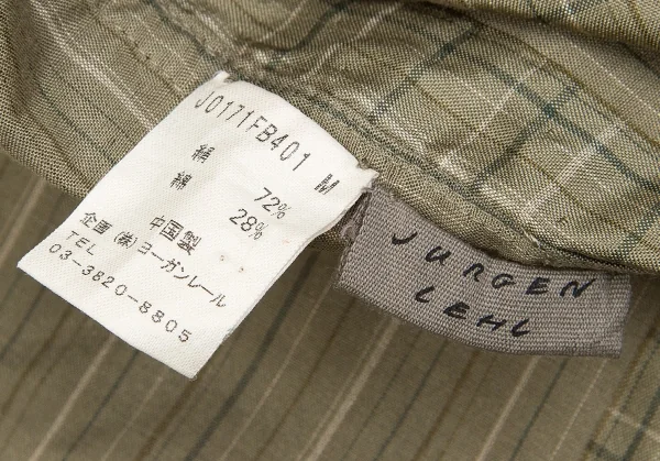 【SALE】ヨーガンレールJURGEN LEHL シルクコットンシャツジャケット モスグリーン他M K-62190_017