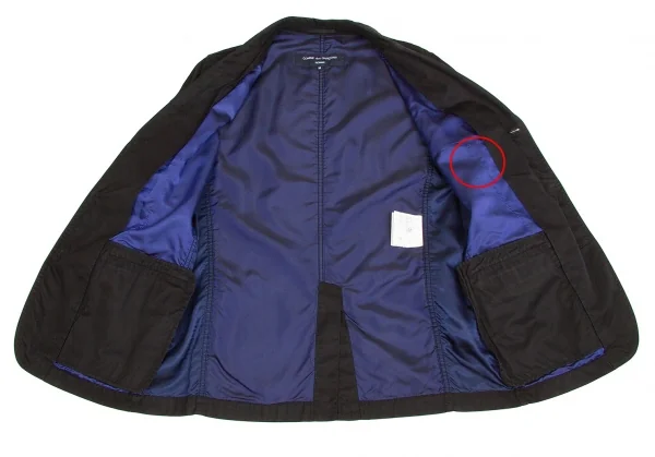 【SALE】コムデギャルソン オムCOMME des GARCONS HOMME コットンパッカリングジャケット 黒青M K-62276_014