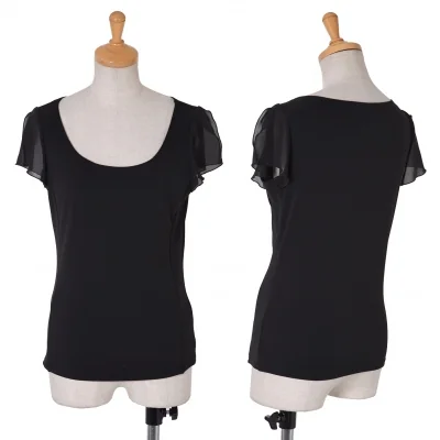 【SALE】フォクシーニューヨーク FOXEY NEW YORK シースルーフレンチスリーブストレッチトップス