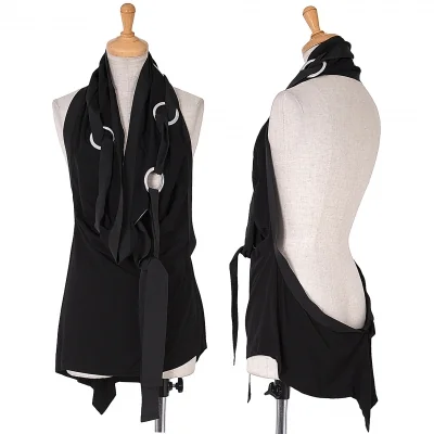 【SALE】ヨウジヤマモト ファム Yohji Yamamoto FEMME ビッグアイレットデザインレーヨントップス