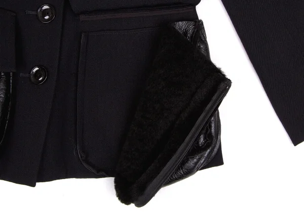 Yohji Yamamoto FEMME Mouton Pocket Jacket K-62354_011