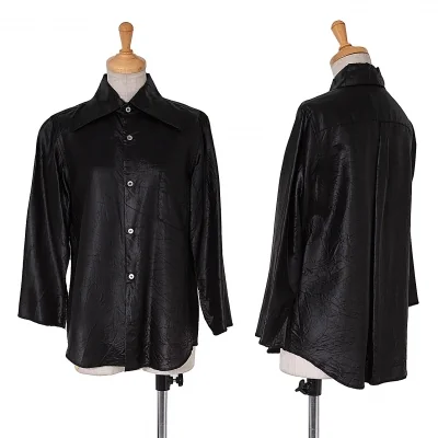 【SALE】コムコム コムデギャルソンCOMME des GARCONS COMME des GARCONS ワッシャー加工七分袖シャツ 黒