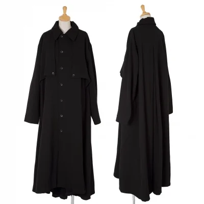 ワイズY's ダブルガンフラップウールギャバロングコート