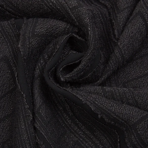 【SALE】ヨウジヤマモト ファムYohji Yamamoto FEMME リネンレーヨン幾何学模様スリットスカート グレー黒SS K-62385_009