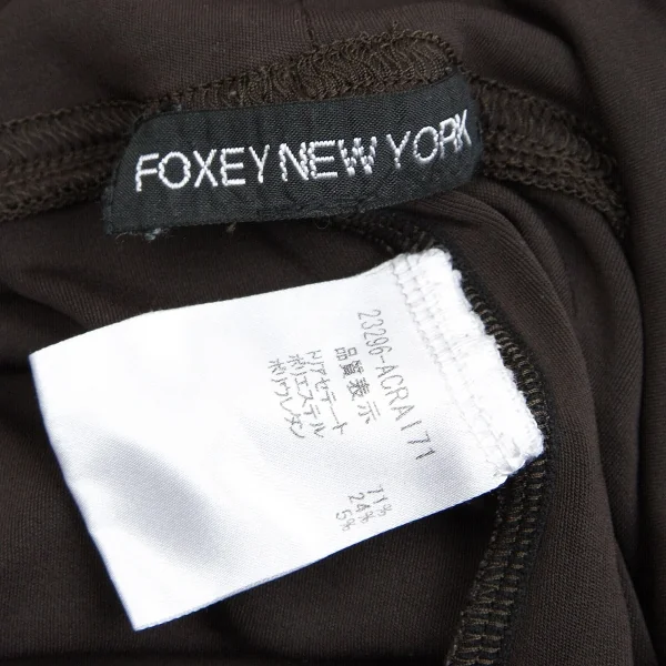 【SALE】フォクシーニューヨーク FOXEY NEW YORK ストレッチクロップドパンツ 茶S位 K-62399_009