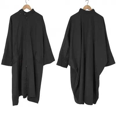 イッセイミヤケ メンISSEY MIYAKEMEN コットンナイロンドルマンジップアップコート 黒