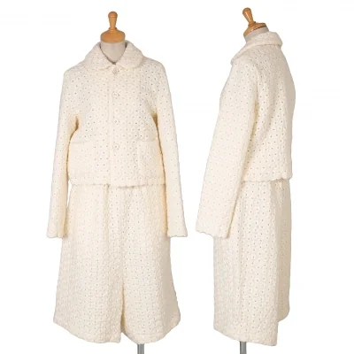 コムコム コムデギャルソンCOMME des GARCONS COMME des GARCONS 刺繍デザインラウンドカラーセットアップ 生成り