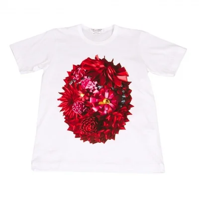 【SALE】コムコム コムデギャルソンCOMME des GARCONS×RIBBONESIA プリントTシャツ