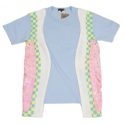 新品!【SALE】新品！コムデギャルソン オムプリュスCOMME des GARCONS HOMME PLUS カーブ切替Tシャツ 水色白ピンク他