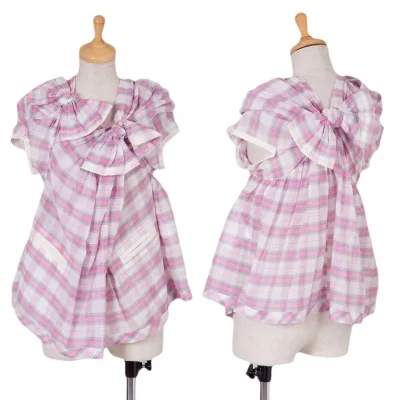 【SALE】新品！トリコ コムデギャルソンtricot COMME des GARCONS 変形リボンチェックチュニック