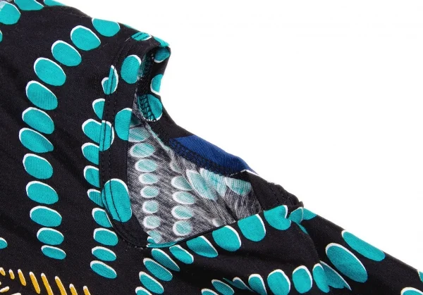 【SALE】ジュンヤワタナベ コムデギャルソンJUNYA WATANABE COMME des GARCONS グラフィックプリント変形トップス 黒マルチＳ位 K-62622_011