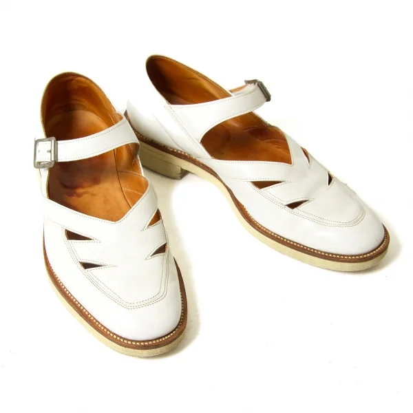 COMME des GARCONS HOMME PLUS Cutting Leather Shoes White US 7 K-62625_001