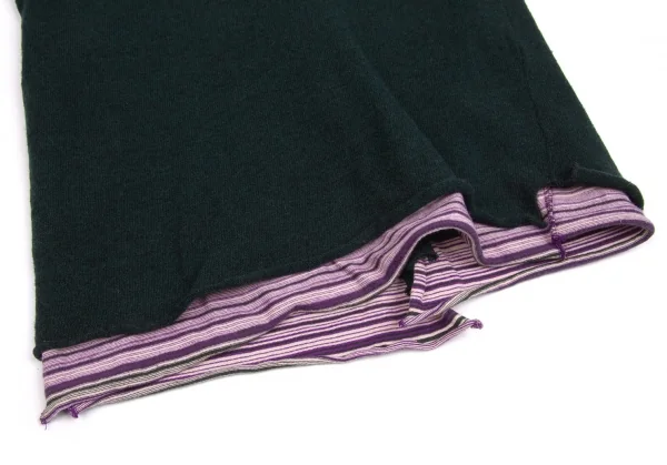 【SALE】ワイズY's マルチボーダーレイヤードカーディガン 緑紫ピンク他3 K-62640_012