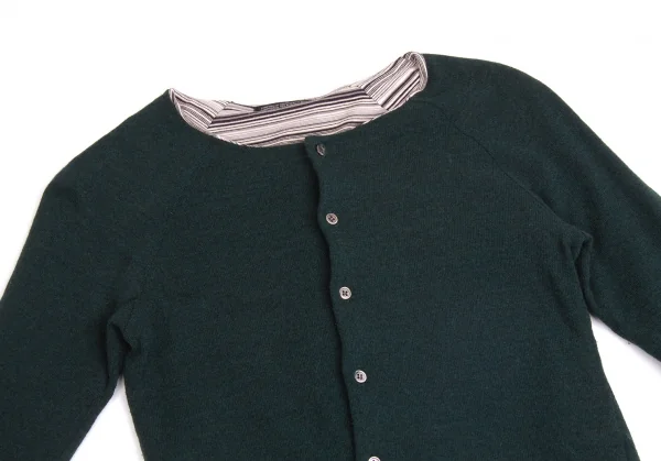 【SALE】ワイズY's マルチボーダーレイヤードカーディガン 緑紫ピンク他3 K-62640_003