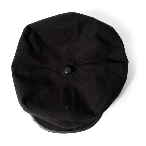 ヨウジヤマモトプールオム　黒　キャスケット ヨウジヤマモト プールオムYohji Yamamoto POUR HOMME コットン