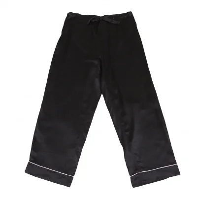 ワイズフォーリビングY's for living パイピングシルクパンツ 黒白