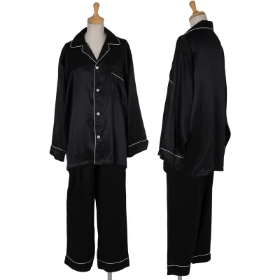 ワイズフォーリビングY's for living パイピングシルクセットアップスーツ 黒白