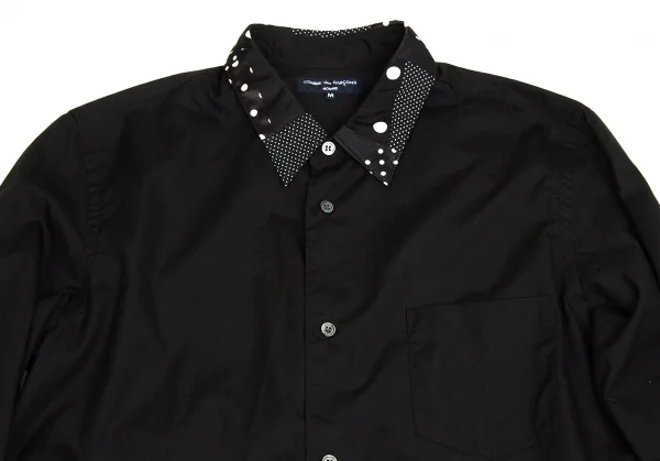 COMME des GARÇONS HOMME 白襟デザインシャツ ブラック コムデギャルソン オムCOMME des GARCONS HOMME 襟袖ドット切り替え