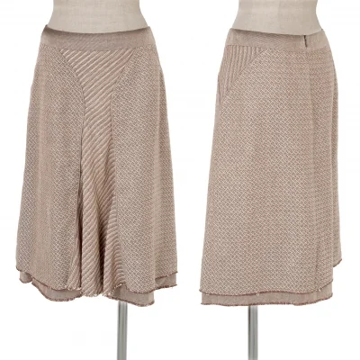 ケンゾーKENZO リネンコットンスカート 茶生成り