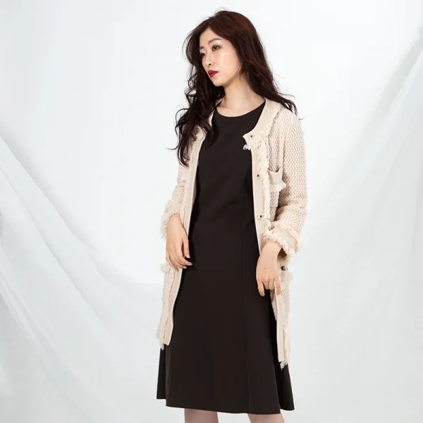 【SALE】フォクシーニューヨーク FOXEY NEW YORK ストレッチノースリーブワンピース カーキ40 K-62861_017