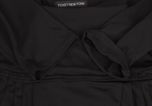 【SALE】フォクシーニューヨーク FOXEY NEW YORK 切替半袖ストレッチワンピース 黒40 K-62868_006