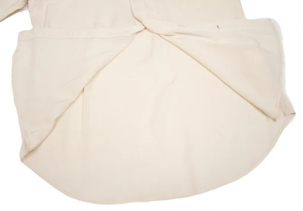 【SALE】ヨウジヤマモトノアール Yohji Yamamoto NOIR レーヨンデザインカラーロングブラウス 淡ベージュ紺エンジ2 K-62924_012