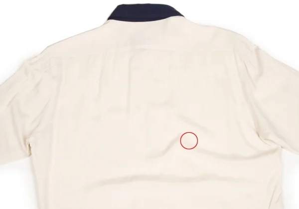 【SALE】ヨウジヤマモトノアール Yohji Yamamoto NOIR レーヨンデザインカラーロングブラウス 淡ベージュ紺エンジ2 K-62924_014