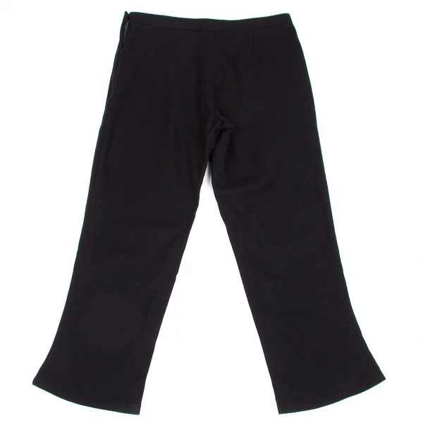 【SALE】トリコ コムデギャルソンtricot COMME des GARCONS ウールサイドジップクロップドパンツ 紺Ｓ K-62943_006