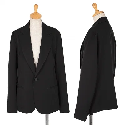 リミフゥLIMI feu ウールギャバノッチドラペル1Bジャケット 黒