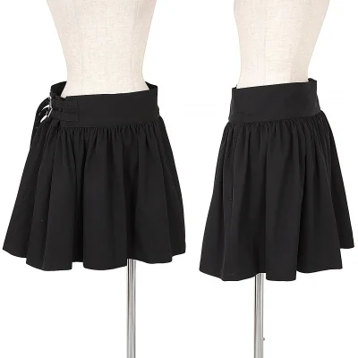 リミフゥLIMI feu ウールギャバベルテッドギャザースカート 黒